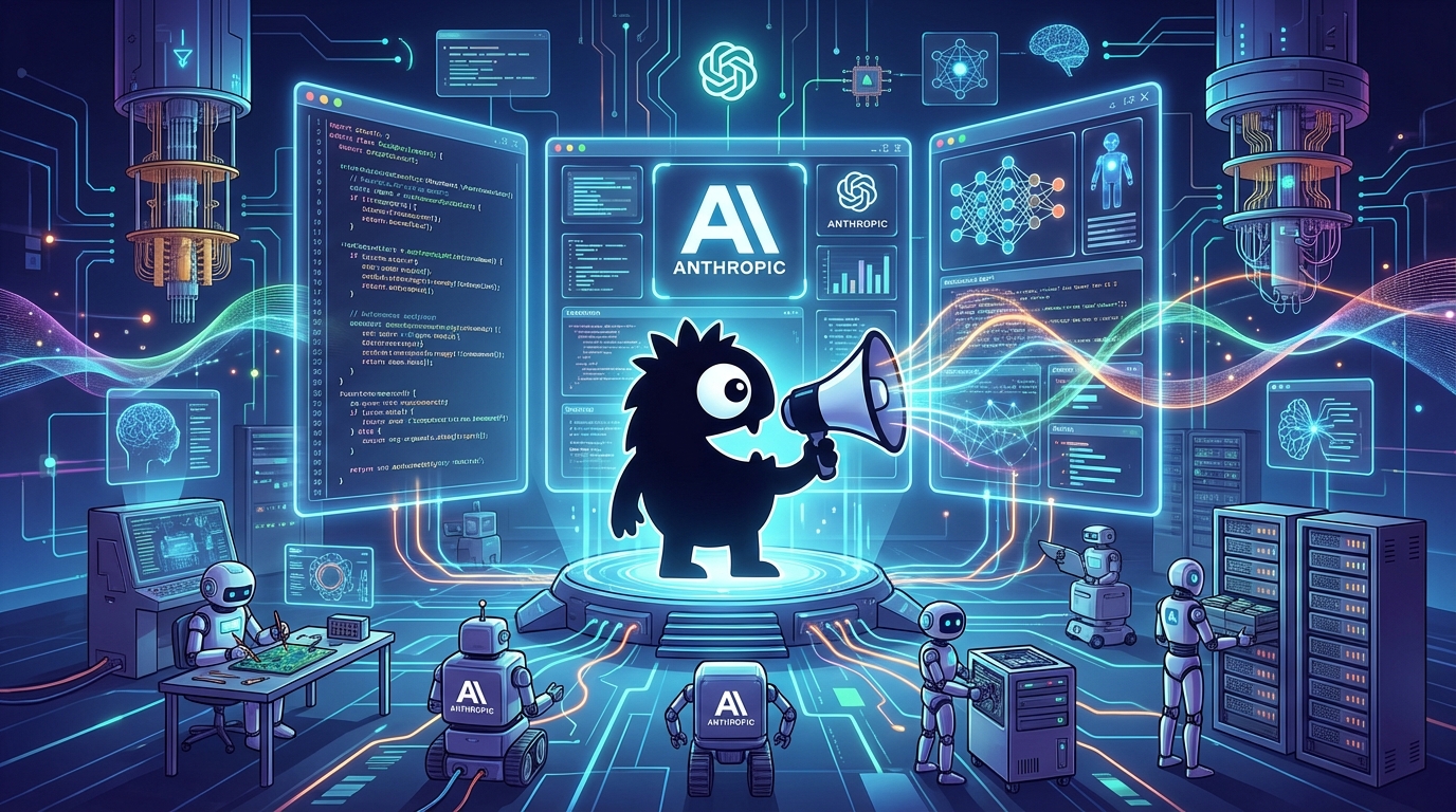 AdTools Monster Mascot presenting AI news: Anthropic Launches Claude Opus 4.6 with Coding Breakthroughs
