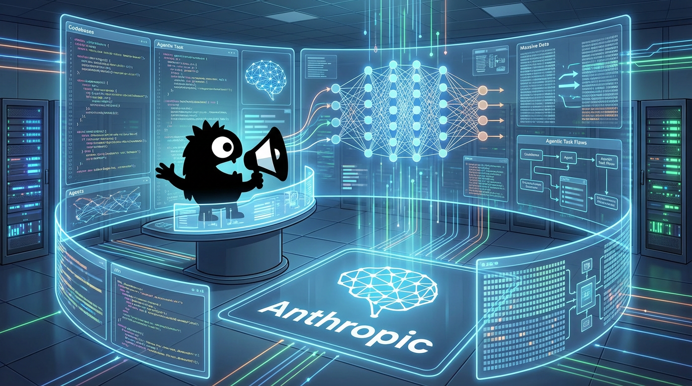 AdTools Monster Mascot presenting AI news: Anthropic Unveils Claude Opus 4.6: Smarter AI with 1M Token 