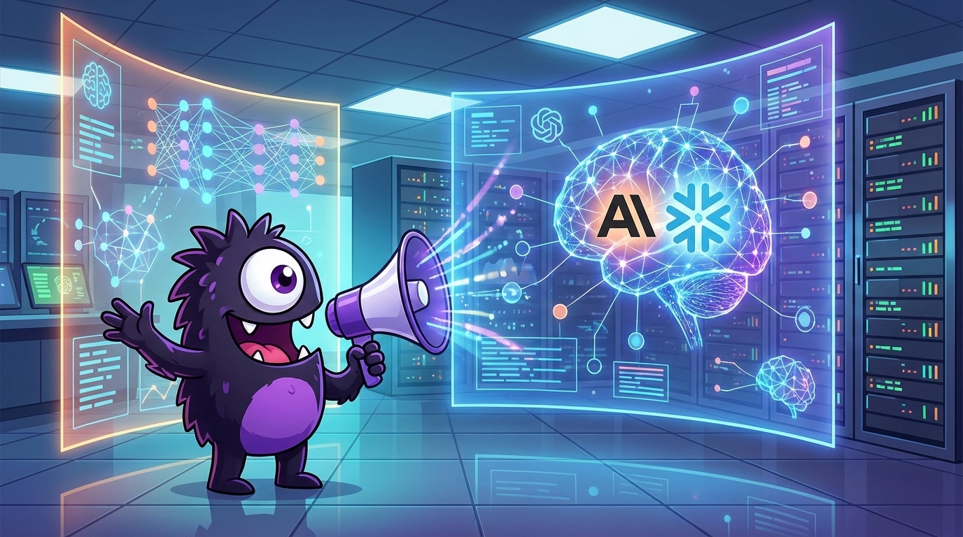 AdTools Monster Mascot presenting AI news: Anthropic and Snowflake: Anthropic Inks $200M Deal with Snow