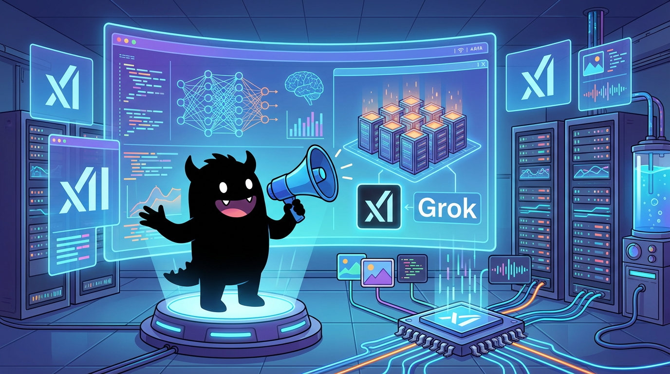 AdTools Monster Mascot presenting AI news: xAI Secures $20B Funding to Boost AI Infrastructure