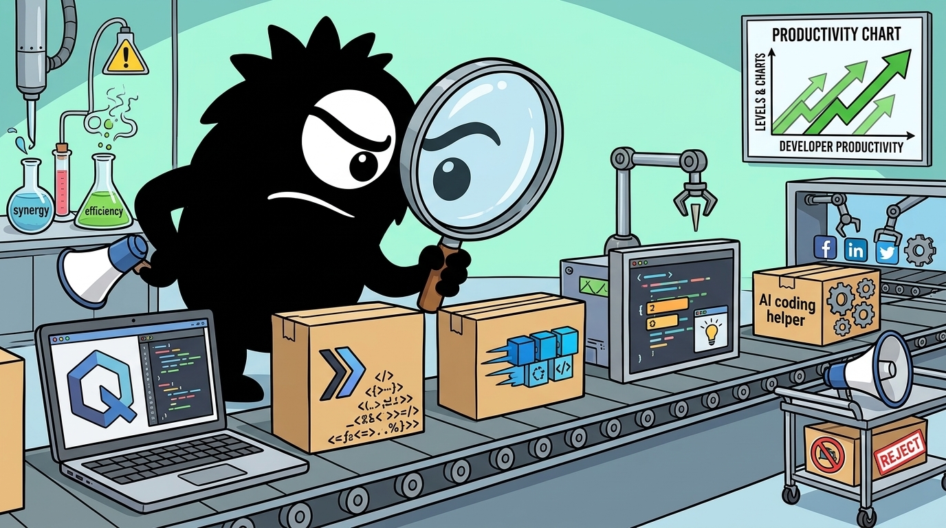 AdTools Monster Mascot reviewing products: Amazon Q Developer vs Continue.dev vs Codeium: Which Is Best