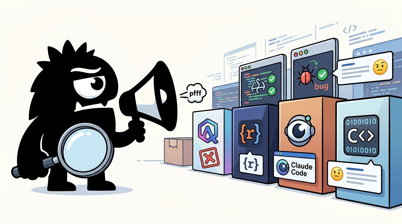 AdTools Monster Mascot reviewing products: Amazon Q Developer vs Replit vs Claude Code: Which Is Best f
