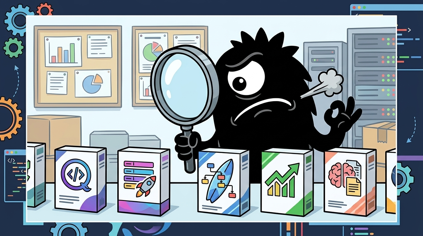 AdTools Monster Mascot reviewing products: Amazon Q Developer vs Tabnine vs Windsurf: Which Is Best for