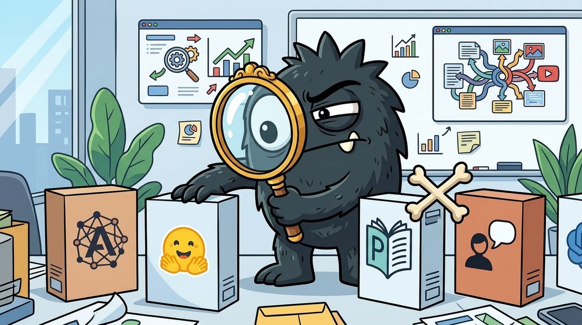 AdTools Monster Mascot reviewing products: Anthropic vs Hugging Face vs Perplexity AI: Which Is Best fo