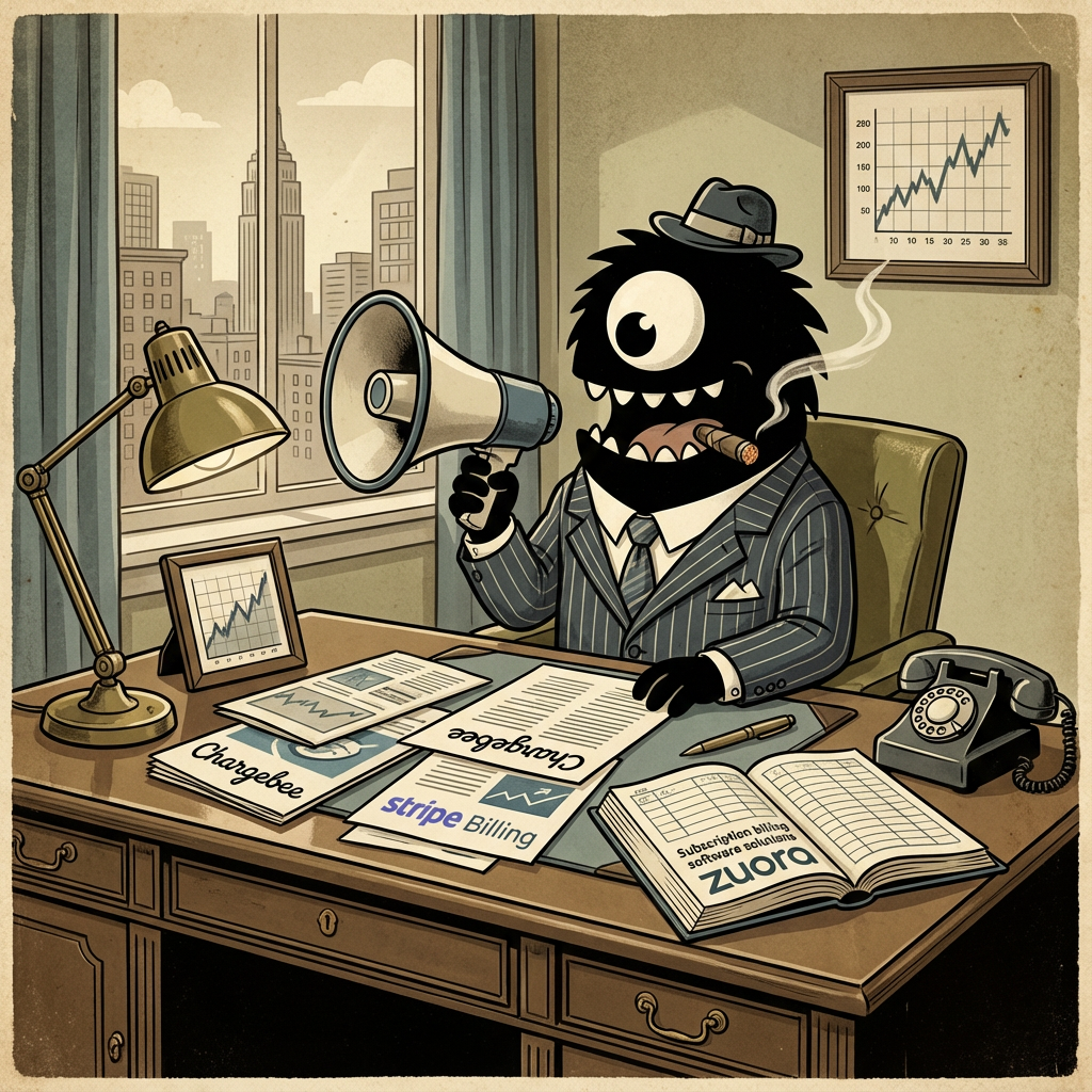 AdTools Monster Mascot: Chargebee vs Stripe Billing vs Chargebee vs Zuora: Subscript