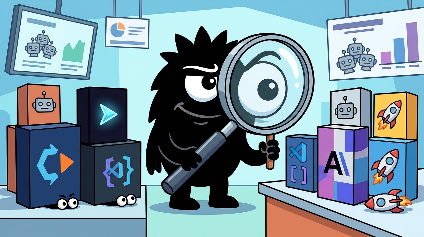 AdTools Monster Mascot reviewing products: Continue.dev vs Cursor: Which Is Best for Code Review and De