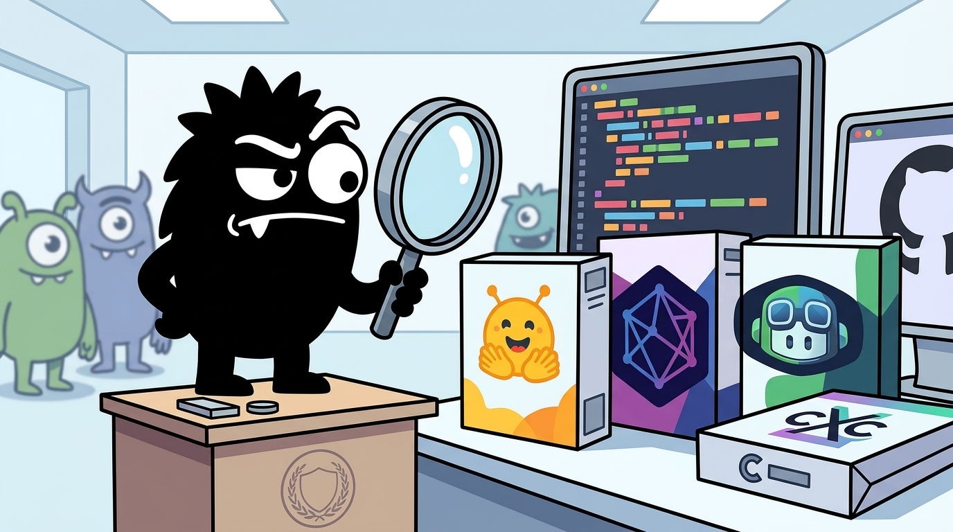 AdTools Monster Mascot reviewing products: Hugging Face vs Groq: Which Is Best for AI Pair Programming 