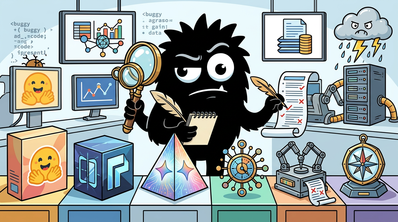 AdTools Monster Mascot reviewing products: Hugging Face vs Replicate vs Google Gemini: Which Is Best fo