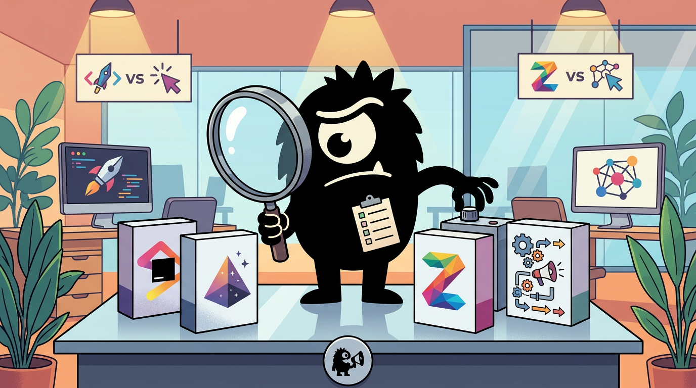 AdTools Monster Mascot reviewing products: JetBrains AI Assistant vs Zed: Can Either IDE Tool Actually 