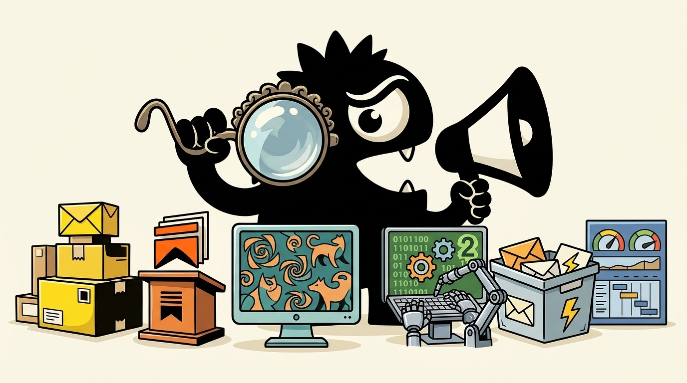AdTools Monster Mascot reviewing products: Mailchimp vs Substack vs Ideogram: Which Is Best for AI Pair