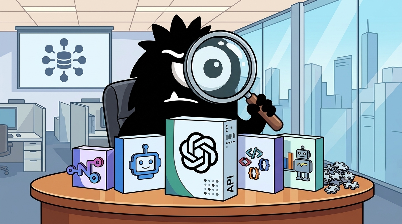 AdTools Monster Mascot reviewing products: n8n vs Botpress vs OpenAI Assistants API: Which Is Best for