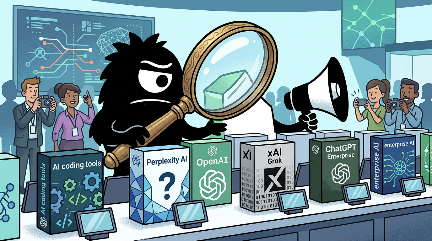 AdTools Monster Mascot reviewing products: OpenAI vs Perplexity AI vs xAI Grok: Which Is Best for Enter