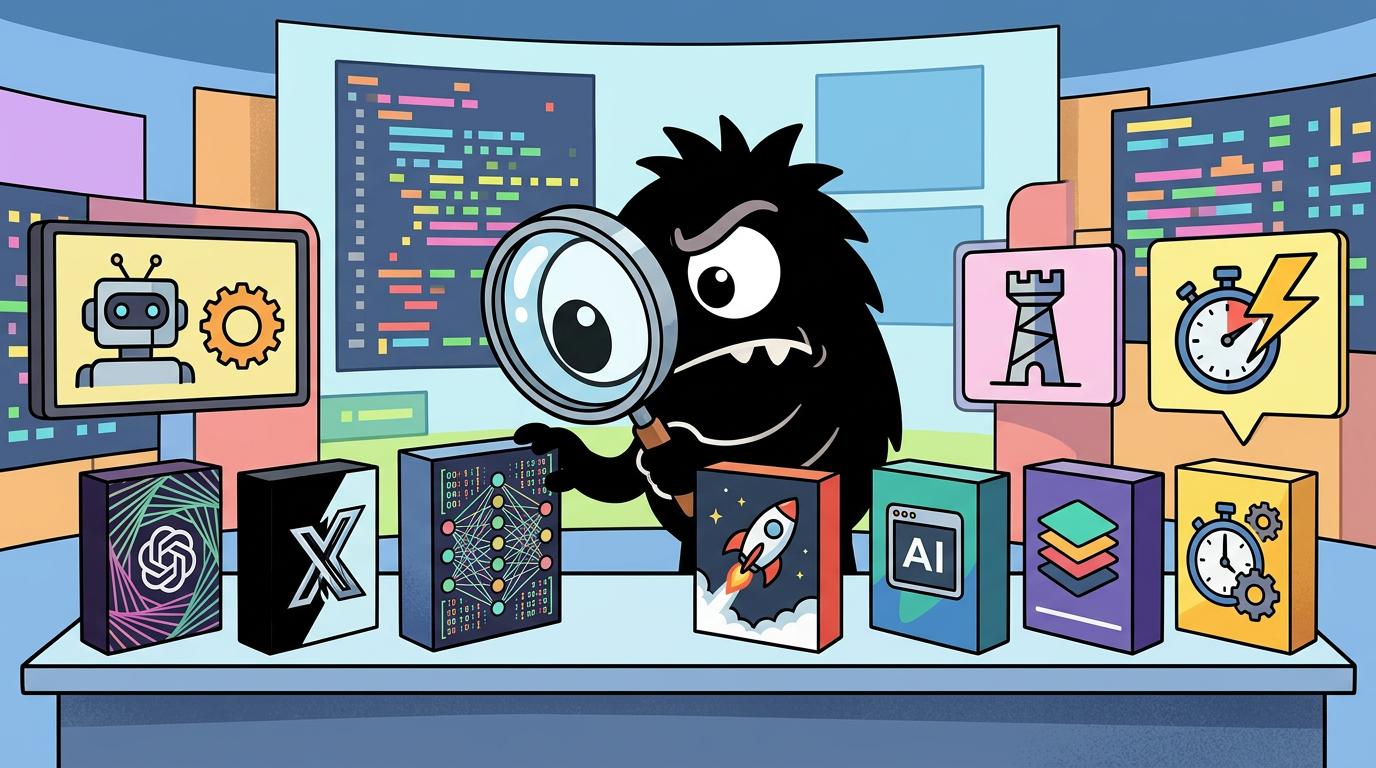AdTools Monster Mascot reviewing products: OpenAI vs xAI Grok vs Groq: Which Is Best for Building Full-