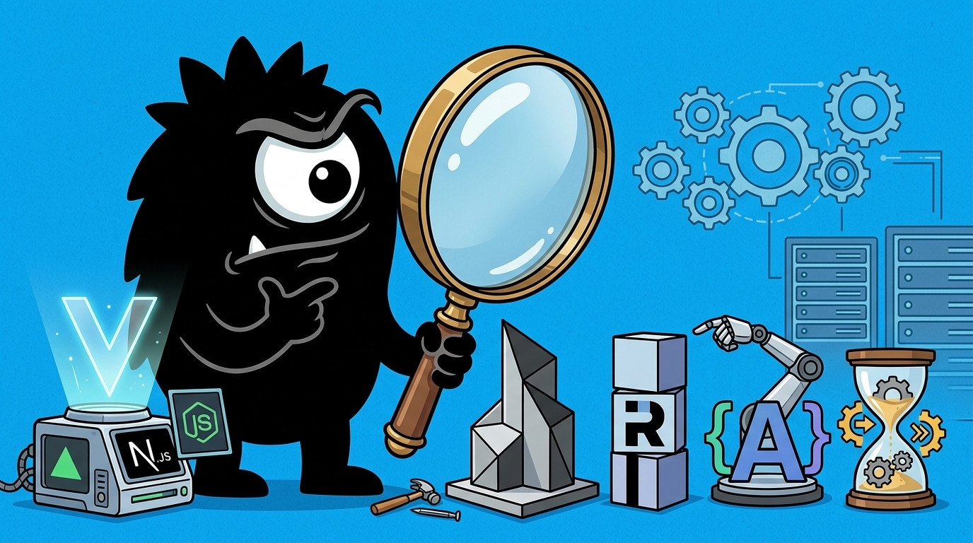 AdTools Monster Mascot reviewing products: Render vs Vercel vs Plasmic: Which Is Best for Developer Pro