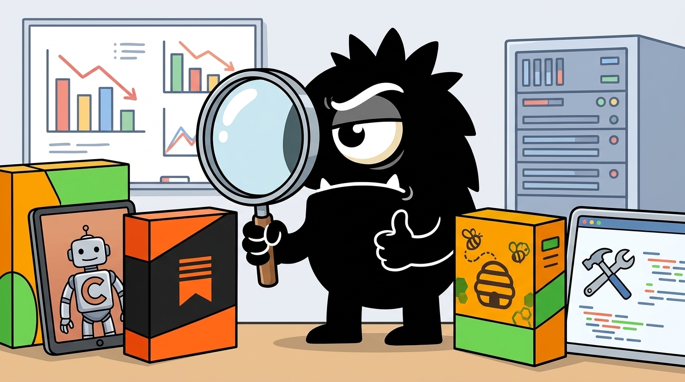 AdTools Monster Mascot reviewing products: Substack vs Beehiiv: Which Is Best for Code Review and Debug