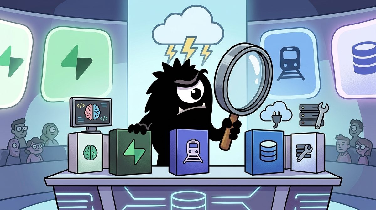 AdTools Monster Mascot reviewing products: Supabase vs Railway vs Turso: Which Is Best for AI-Powered C