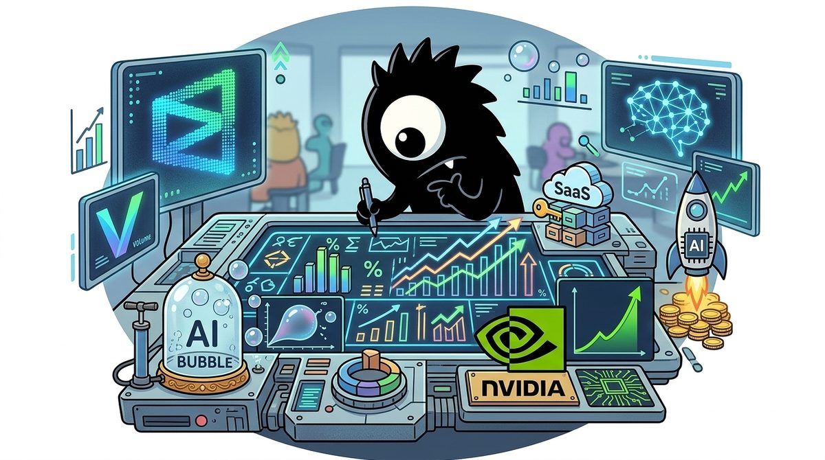 AdTools Monster Mascot reviewing products: The Best AI Bubble Signals in 2026: What Polymarket's 10% Od