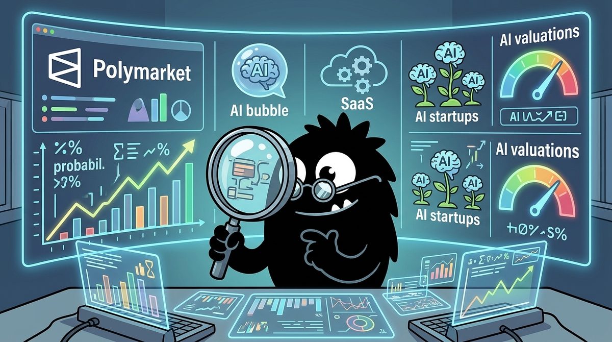 AdTools Monster Mascot reviewing products: The Best AI Bubble Signals to Watch in 2026: What Polymarket