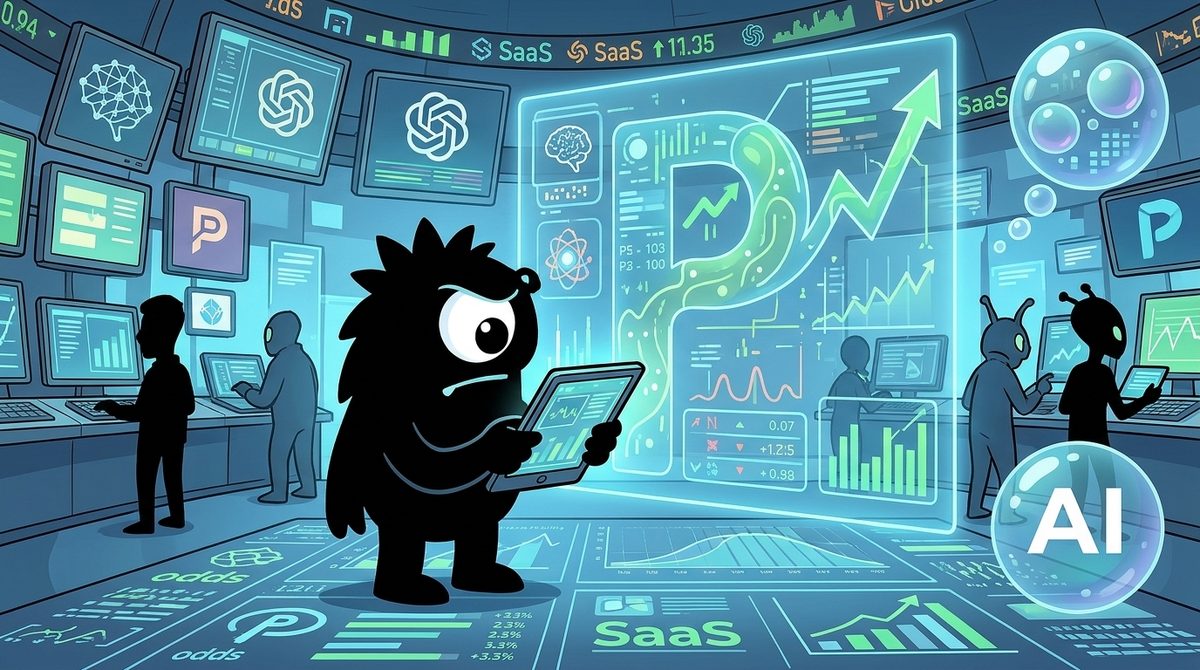 AdTools Monster Mascot reviewing products: The Best AI Bubble Signals to Watch in 2026: What Polymarket