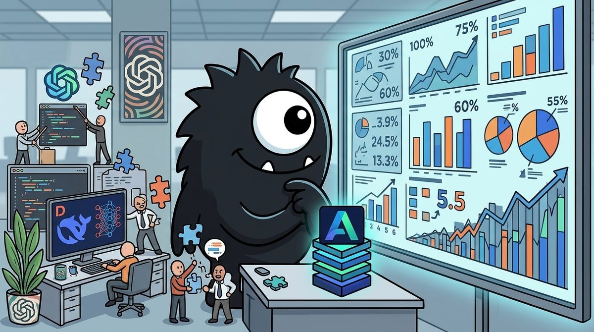 AdTools Monster Mascot reviewing products: The Best AI Model in 2026: What Polymarket's $4M Bet Reveals