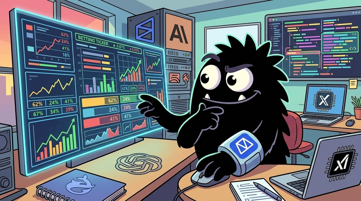 AdTools Monster Mascot reviewing products: The Best AI Model in 2026: What Polymarket's 61% Bet on Anth