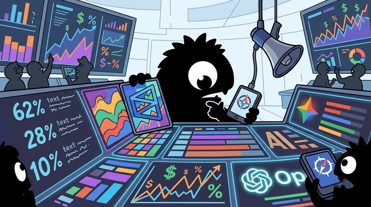AdTools Monster Mascot reviewing products: The Best AI Model of 2026: What Polymarket's $1.9M Market Si