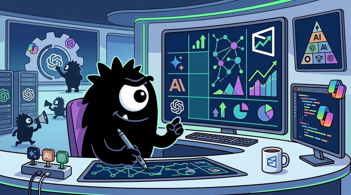 AdTools Monster Mascot reviewing products: The Best AI Model Tools in 2026: What Polymarket's $2.6M Bet