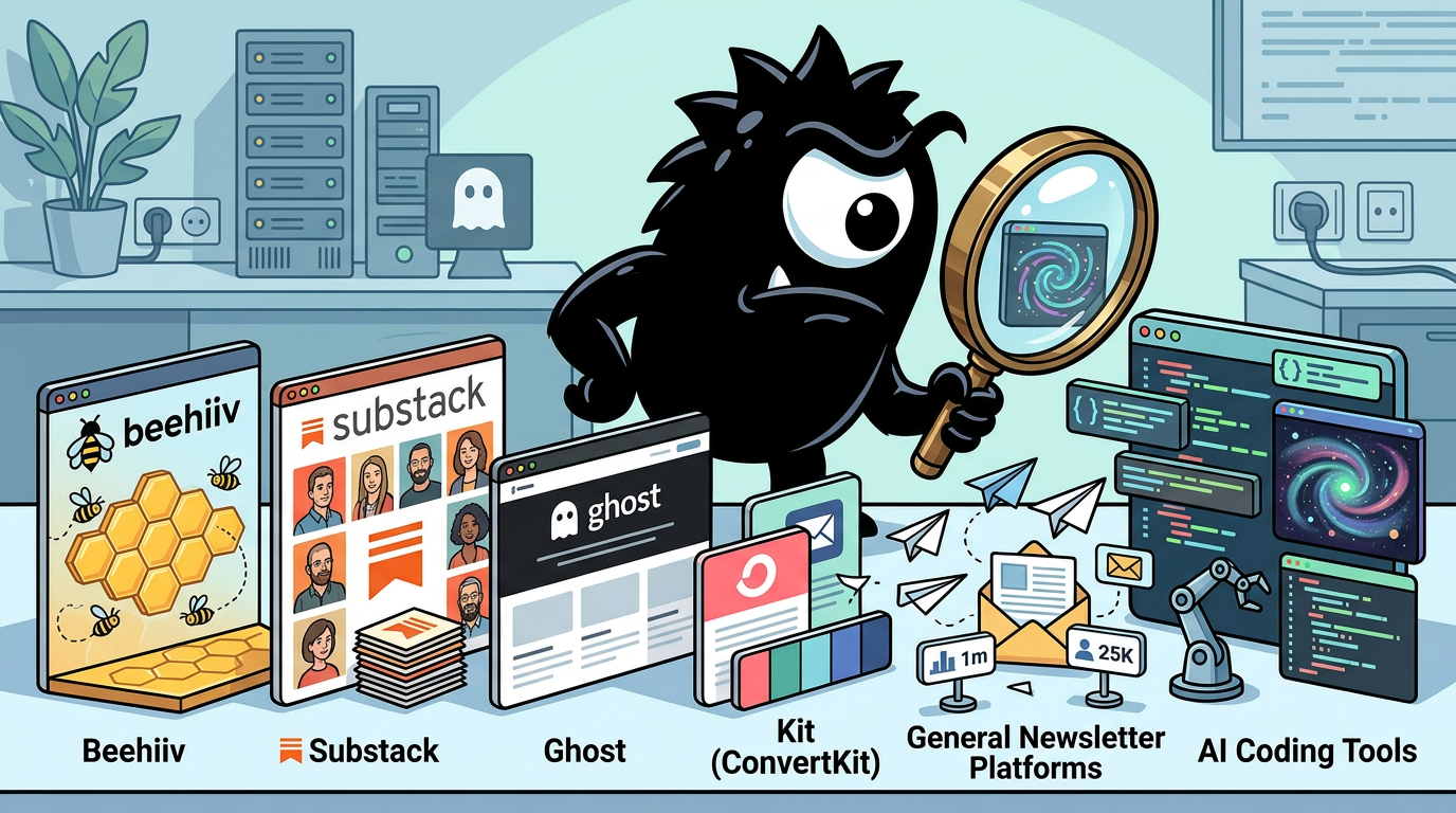 AdTools Monster Mascot reviewing products: What Is Beehiiv? A Complete Guide for 2026