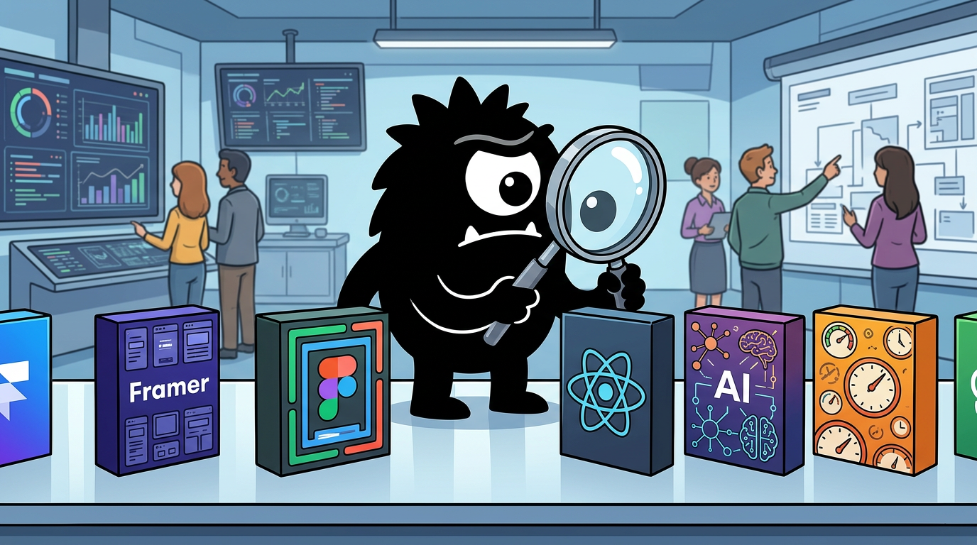 AdTools Monster Mascot reviewing products: What Is Framer? A Complete Guide for Developers in 2026