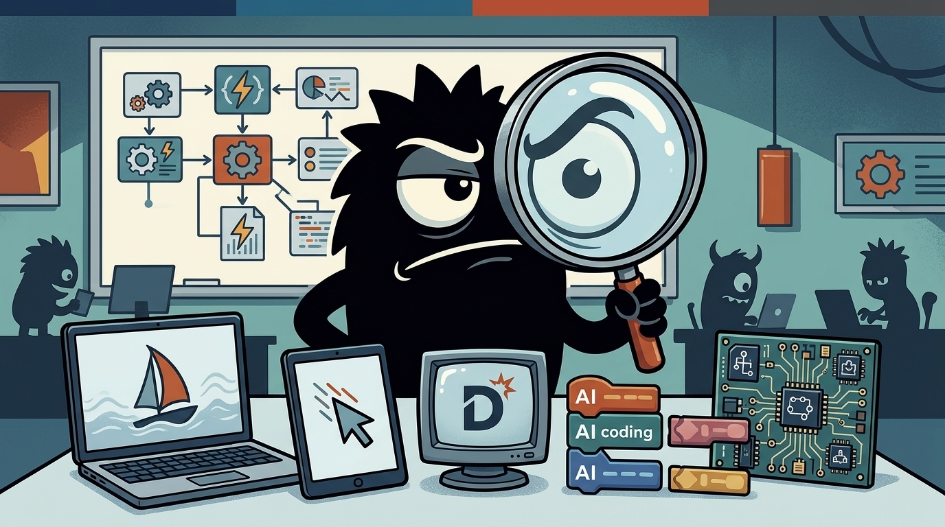 AdTools Monster Mascot reviewing products: Windsurf vs Cursor: Which Is Best for Building SaaS Products
