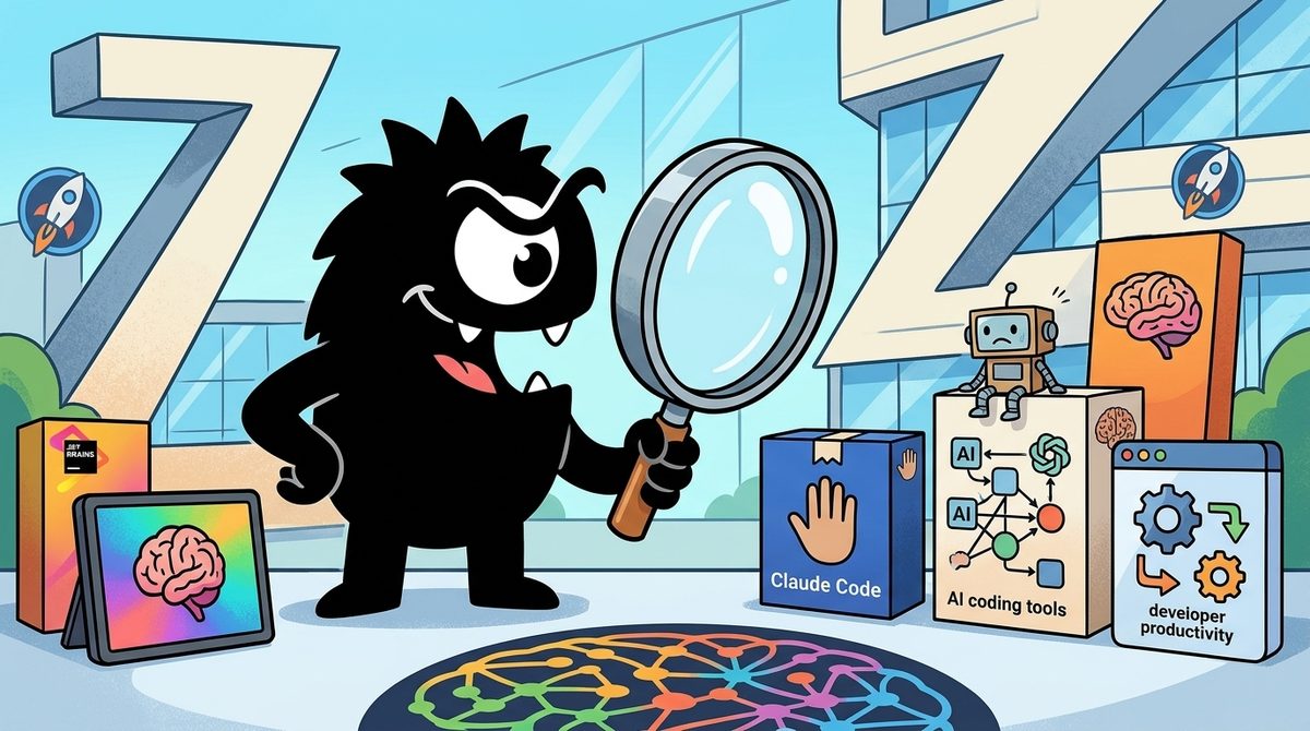 AdTools Monster Mascot reviewing products: Zed vs JetBrains AI Assistant vs Claude Code: Which Is Best 